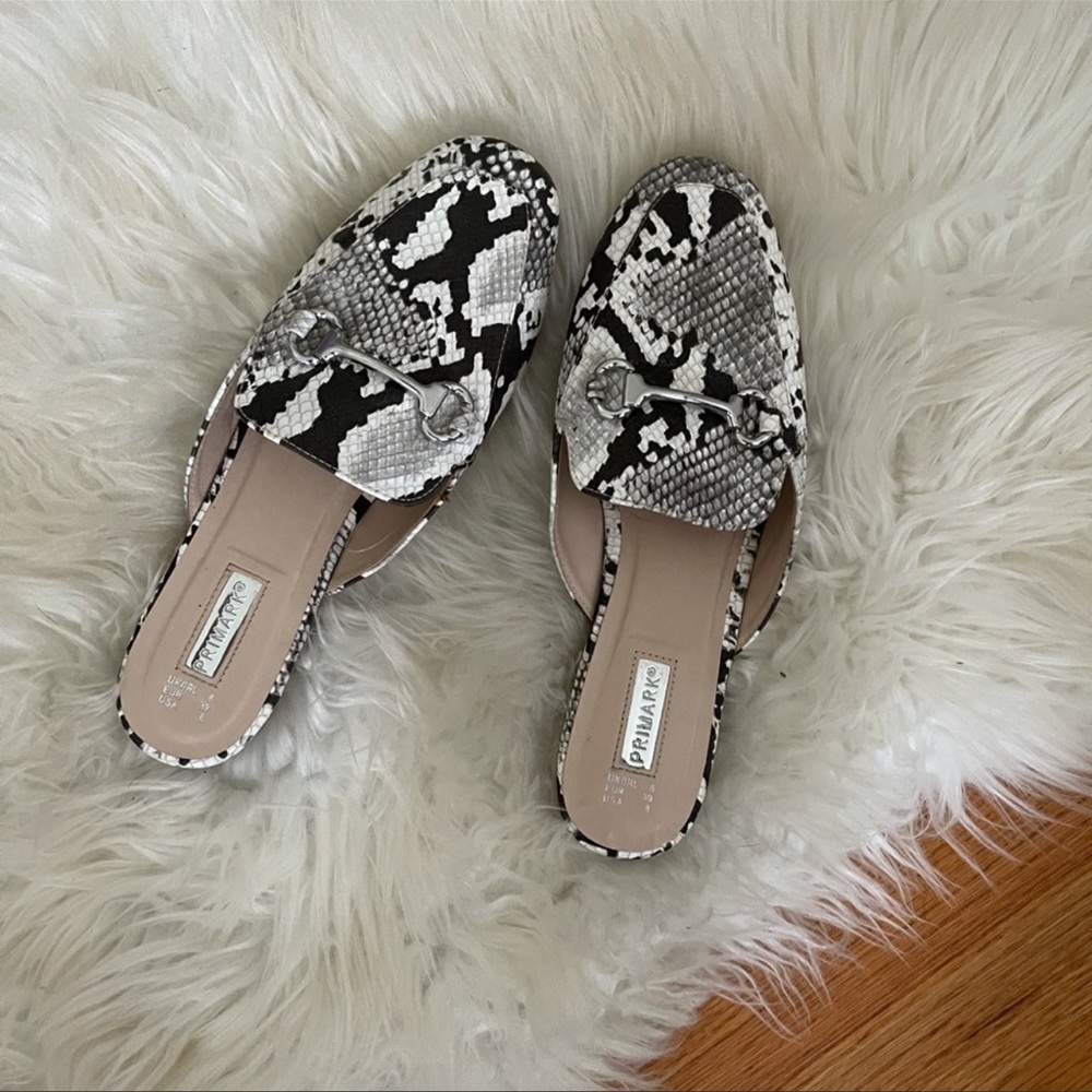 Snakeskin mules
